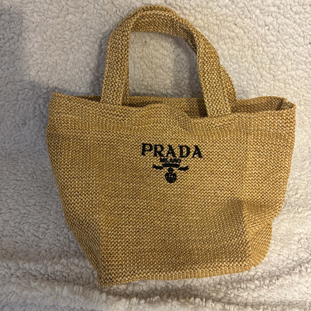 L’Homme Prada Raffia mini Tote Bag